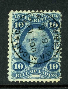 #R32c Revenue 1862-71 Issue Rail Road Shield Fancy Cancel 2D16 13 - Picture 1 of 2