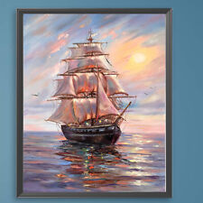 Paint By Numbers Kit On Canvas DIY Oil Art Sailboat Picture Home Decor 40x50cm