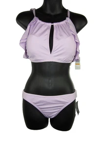 Carmen Marc Valvo Bademode Lavendel 2-teiliges Neckholder Bikini Set Small CruiseSeason - Bild 1 von 7