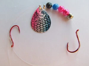 5 Spinner Raupengeschirr Größe 3 Colorado Blades 2 Haken Rainbow Scalefish - Bild 1 von 1