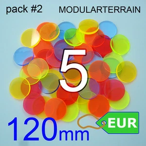5x 120mm Round Base 3mm Color Fluor Acrylic Socle War Hammer 40k Infinity AOS - Imagen 1 de 1
