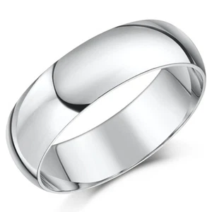 6mm Palladium Wedding Ring Men's Ring Heavy Weight 'D' Shaped Ring UK Hallmarked