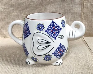 Tazza tazza caffè elefante dipinta a mano 3D stravagante boho tribale costiero - Foto 1 di 7