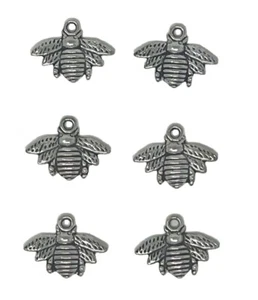 Dijes colgantes antiguos de acero inoxidable de abeja melífera 6 piezas para collar pulsera - Imagen 1 de 5