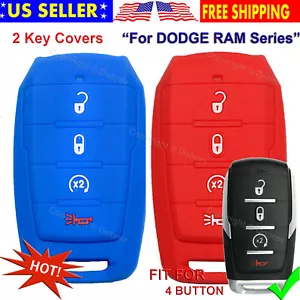 4B Silikon Cover Fernbedienung Schlüsselanhänger passt für Dodge Ram 19 2020-2023 Smart Key - Bild 1 von 7