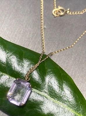 Collar gargantilla colgante vintage joyería patrimonial usado relleno de oro delicado 15" Foto 1 de 4