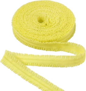 11 Yards 0.87" Double Ruffle Stretch Ribbon Pleated Lace Trim Gathered Ruffled O - Picture 1 of 6