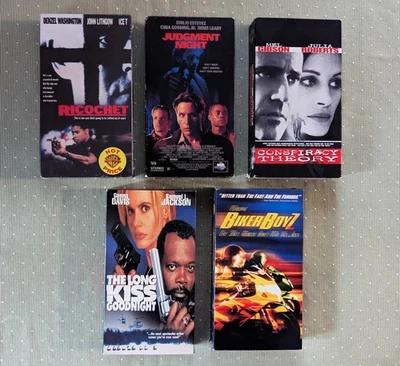 Ricochet Judgement Night Conspiracy Theory Long Kiss Goodnight Biker Boyz VHS Foto 1 de 4
