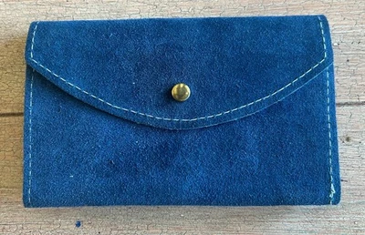 Cartera de gamuza azul real de colección - Excelente estado Foto 1 de 4