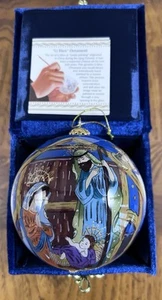 Pier 1 Li Bien Nativity Hand Painted Large Glass Ornament Baby Jesus 2012 Boxed - Picture 1 of 6