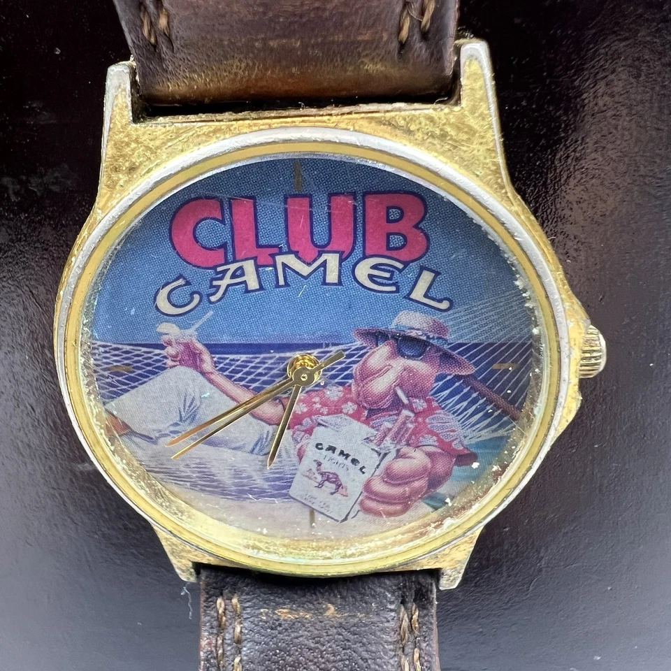 Reloj Joe Camel Club Vintage Unisex 34mm Tono Dorado Correa Cuero #4.11 Foto 1 de 4