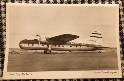 Postcard (Original) Silver City Airways - Bristol Superfreighter - VERY RARE - Image 1 of 2