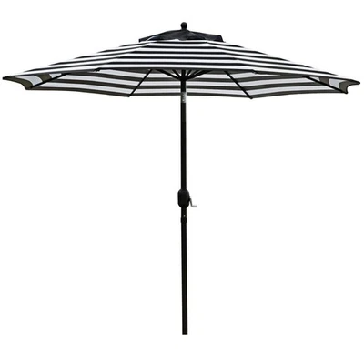 9' Patio Umbrella Outdoor Table Umbrella with 8 Sturdy Ribs (Black and White) - Image 1 of 4