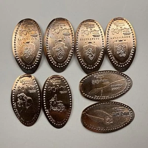 Juego de 8 Casa Hogwarts Alargada Penny Prensado Harry Potter Universal Studios - Imagen 1 de 6