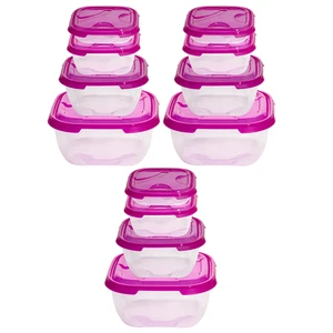 3x 4er Packung Frischhaltedose Aufbewahrungsbehälter Vesperdose Picknickbox Pink - Bild 1 von 4