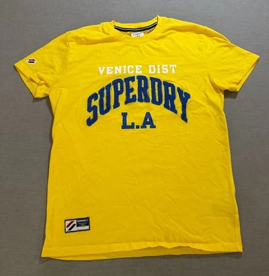 Venice Dist Superdry L.A Shirt Adult Medium Yellow Short Sleeve Pullover Tee Men - Image 1 of 4