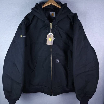 Carhartt Jacket Mens 2XL Black J133 Extremes Arctic Quilt Lined Hooded Work - Image 1 of 4