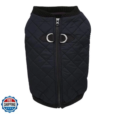 Gooby Fashion Vest Dog Jacket - Black, X-Small - Warm Zip Up Bomber Vest with - Image 1 of 4