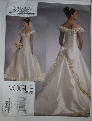 Vogue Pattern 1095 Designer Wedding Gown Dress New Bellville Sassoon 6 8 10 - Image 1 of 3