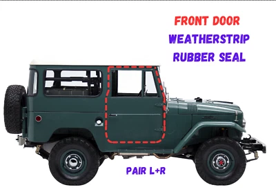 Vedação de borracha para porta dianteira Toyota Land Cruiser FJ40 FJ45 BJ40 1975-1984 tira meteorológica - Imagem 1 de 4