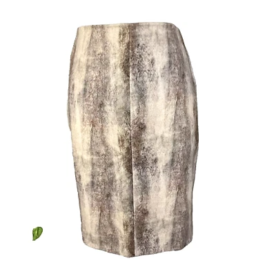 Catherine Skirt size 6 Brown Tan Faux Fur Pencil Knee Casual Career College Club - Image 1 of 4