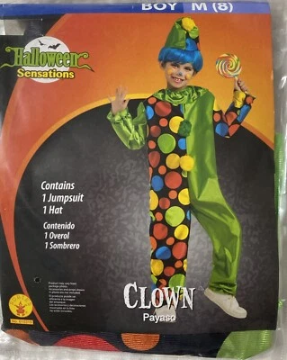 Disfraz de payaso circo niño Rubie, mediano (8), mono y sombrero Foto 1 de 3