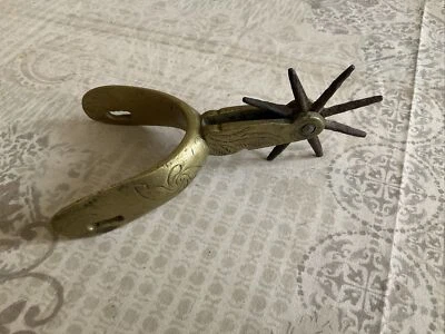 稀有古董墨西哥黄铜/锻铁单马刺 — 第 1/4 张图片