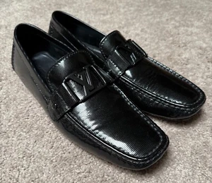 LOUIS VUITTON MONTE CARLO SCHWARZ LACKLEDER HERREN HALBSCHUH 9,5 US (8,5 UK) SCHUHE - Bild 1 von 12