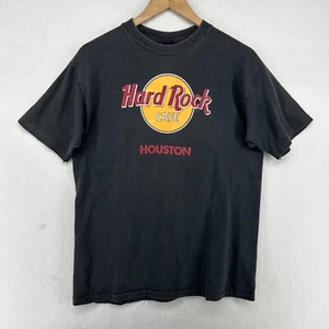 HARD ROCK CAFE Shirt Mens L 42-44 HOUSTON Cotton Crewneck Short Sleeve Black USA - Picture 1 of 12