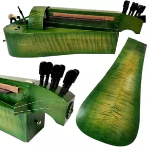 Green Maple Hurdy-gurdy, 6 strings 24 keys Hurdy Gurdy, 100% Hand Made good tone - Picture 1 of 12