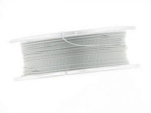 0,4mm Schmuckdraht, Edelstahl, Spitzenqualität, nylonummantelt, 10m,pearl silver - Bild 1 von 2