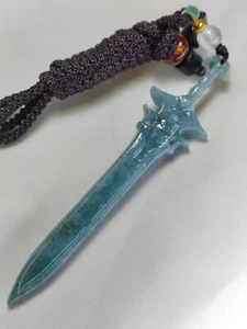 Ice Bluish Green 100% Natural Jadeite Jade Sword Pendant # 40.00 carats # - Picture 1 of 24