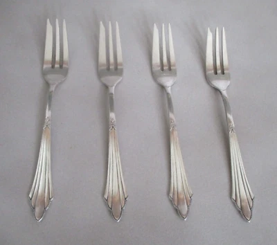 4 WMF Fan Silver Plate 6 1/2" Dessert/Cake Forks WMF 90 Set of 4 - Image 1 of 4
