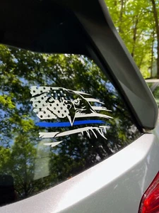 American Flag Eagle USA Patriotic Vinyl Decal Sticker Car Window Laptop - Picture 1 of 2
