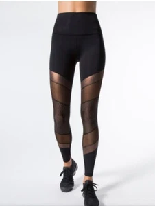 NWT BEYOND YOGA Soleil Limited Edition High Waisted Leggings Black Gold Mesh SM - Picture 1 of 5
