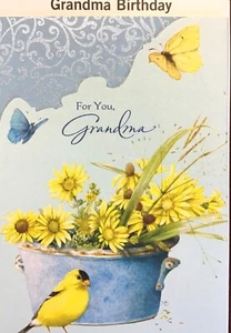 GRANDMA -GRANDMOTHER Happy Birthday Cards", Nature's Sketchbook, 5 choices NS7 - Picture 1 of 21