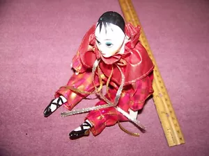 Muñeca payaso (10") de cerámica y tela - Imagen 1 de 4