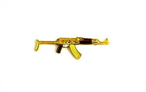 Gold AK47 Hat Pin 10 Pack Wholesale lapel art for music festival Vending - Picture 1 of 4