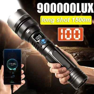 High Power LED Taschenlampe große Reichweite taktische Taschenlampe Zoom Camping Lantren - Bild 1 von 9