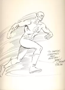1985 JERRY ORDWAY Original Art THE FLASH (Barry Allen) Sketch SIGNED / DATED - Picture 1 of 2