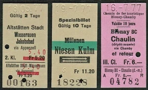 Edmondsonsche Fahrkarten Schweiz 3 Stück F 1977 - Bild 1 von 1