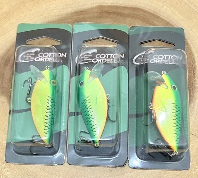 CRD OWAFER Crankbaits (lote de 3) Cordell de algodón, pesca de lubina, ¡envío gratuito! Nuevo con etiquetas Foto 1 de 4