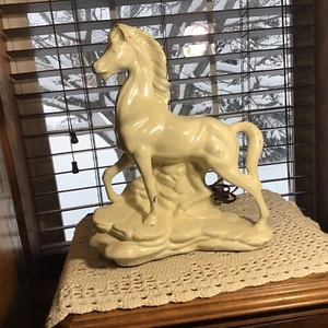Vintage 1950’s Retro Ceramic TV Lamp Mardux Calif WORKS Cream Color - Picture 1 of 8