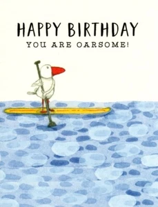 Funny Happy Birthday Oar Oars Row Rowing Boat Leanin' Tree Greeting Card - Picture 1 of 4