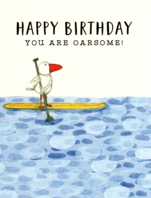 Funny Happy Birthday Oar Oars Row Rowing Boat Leanin' Tree Greeting Card - Image 1 of 4