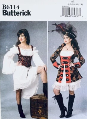 Butterick Sewing Pattern B6114 | Misses History Costume | Sizes 6 8 10 12 14 NEW - Image 1 of 3