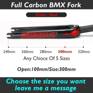 Carbon Folding Bike Hard Fork BMX Cycling V Brake Rigid Fork 28.6mm 14-22Inch - Picture 1 of 38