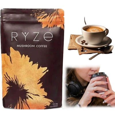 RYZE SUPERFOODS RYZE Mushroom Coffee - Organic Coffee 30 Servings - Lions Mane Reishi Cordyceps