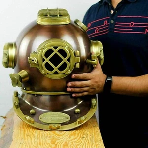 Antique Diving Helmet U.S Navy Mark V Scuba Deep SCA Antique Divers Helmet Gifts - Picture 1 of 6