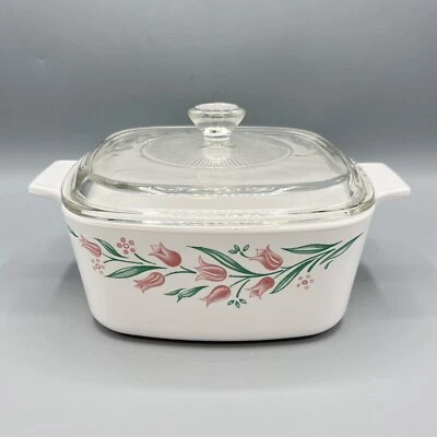 Cazuela de colección Corning A-1.5-B 1.5 litros diseño romero y tapa Pyrex Foto 1 de 4